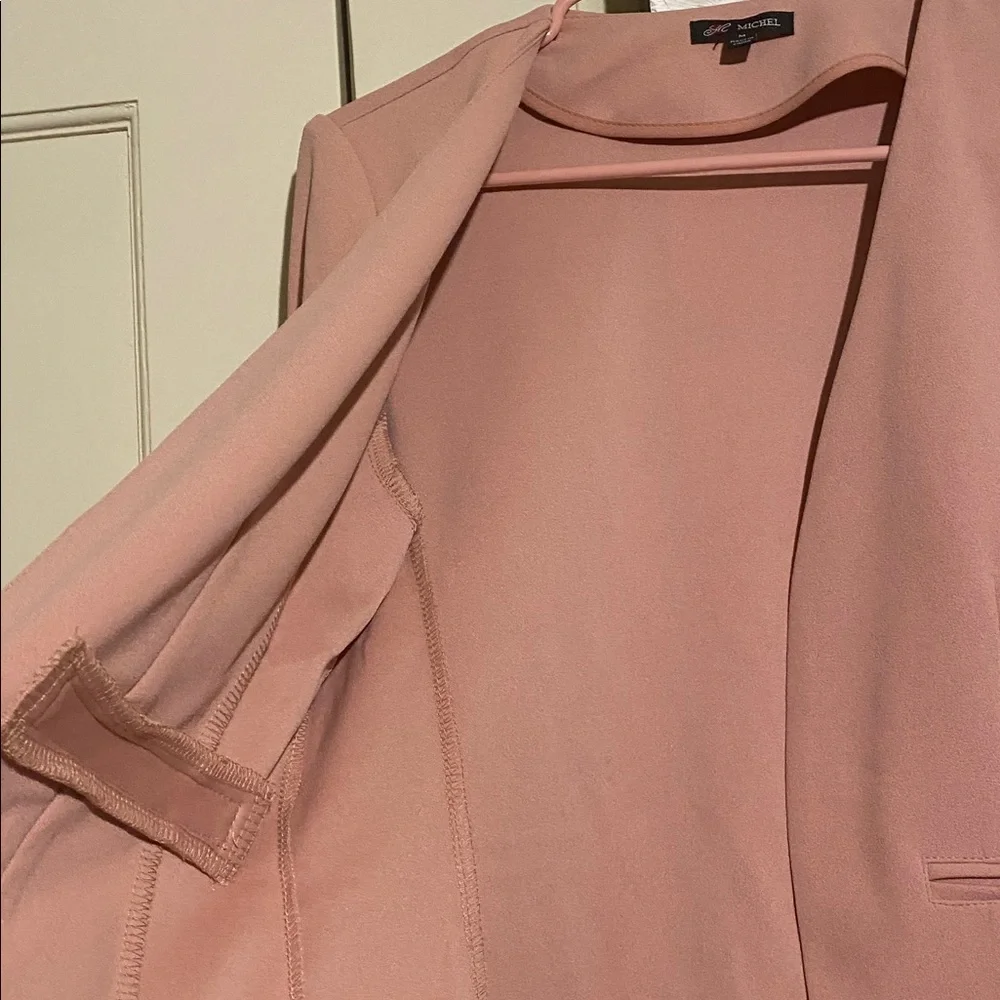 Blush Pink Cropped Blazer Jacket - Picture 5 of 6